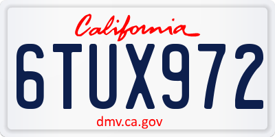 CA license plate 6TUX972