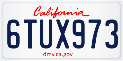 CA license plate 6TUX973