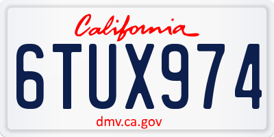 CA license plate 6TUX974