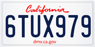 CA license plate 6TUX979