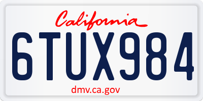 CA license plate 6TUX984