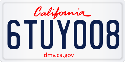 CA license plate 6TUY008