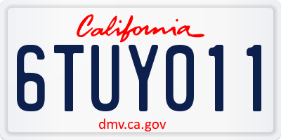 CA license plate 6TUY011