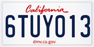 CA license plate 6TUY013