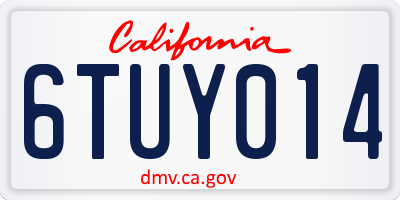 CA license plate 6TUY014
