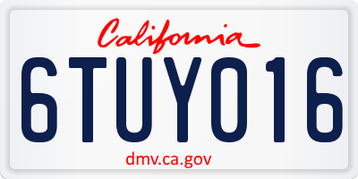 CA license plate 6TUY016