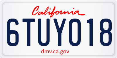 CA license plate 6TUY018
