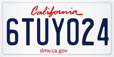 CA license plate 6TUY024
