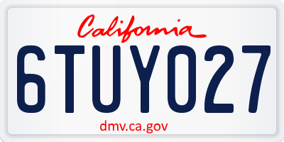 CA license plate 6TUY027