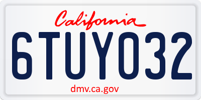 CA license plate 6TUY032