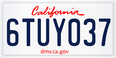CA license plate 6TUY037