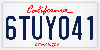CA license plate 6TUY041