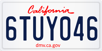 CA license plate 6TUY046