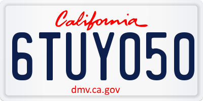 CA license plate 6TUY050