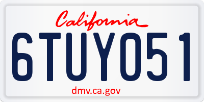 CA license plate 6TUY051