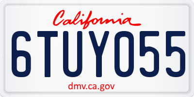 CA license plate 6TUY055