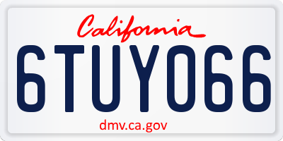 CA license plate 6TUY066