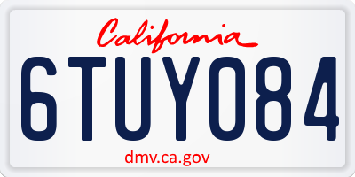 CA license plate 6TUY084
