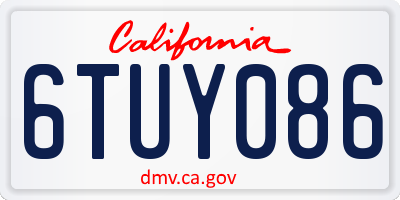 CA license plate 6TUY086