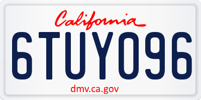 CA license plate 6TUY096