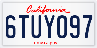 CA license plate 6TUY097