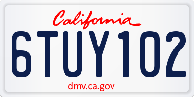 CA license plate 6TUY102