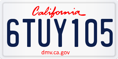 CA license plate 6TUY105