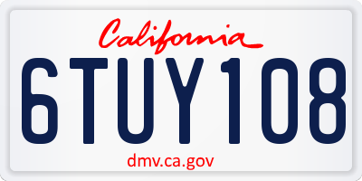 CA license plate 6TUY108