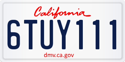 CA license plate 6TUY111