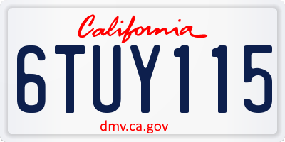 CA license plate 6TUY115
