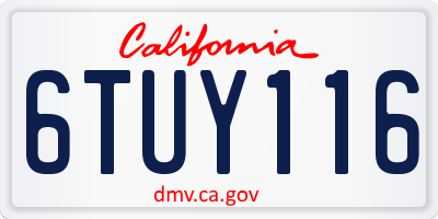 CA license plate 6TUY116