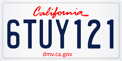 CA license plate 6TUY121