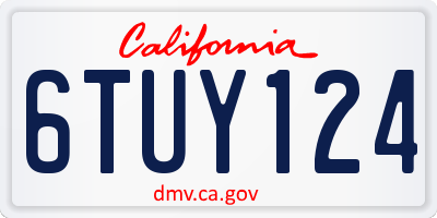 CA license plate 6TUY124