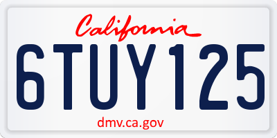 CA license plate 6TUY125