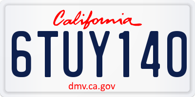 CA license plate 6TUY140