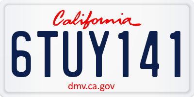 CA license plate 6TUY141