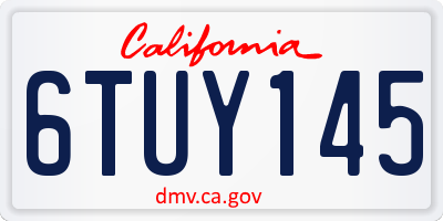 CA license plate 6TUY145