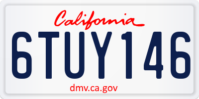 CA license plate 6TUY146