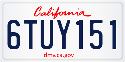 CA license plate 6TUY151
