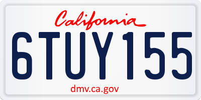 CA license plate 6TUY155