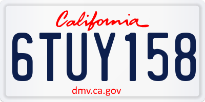 CA license plate 6TUY158