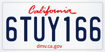 CA license plate 6TUY166