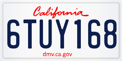 CA license plate 6TUY168