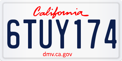 CA license plate 6TUY174