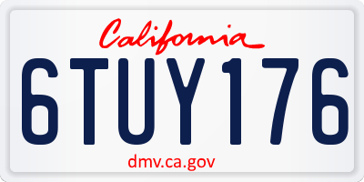 CA license plate 6TUY176