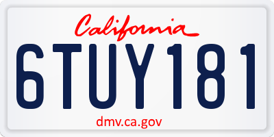 CA license plate 6TUY181