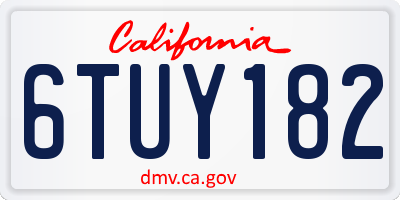 CA license plate 6TUY182