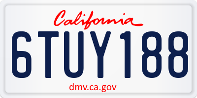 CA license plate 6TUY188