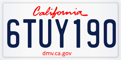 CA license plate 6TUY190