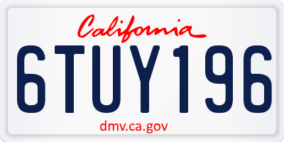 CA license plate 6TUY196